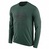 Men's Green Bay Packers Nike Salute to Service Sideline Legend Performance Long Sleeve T-Shirt Green,baseball caps,new era cap wholesale,wholesale hats